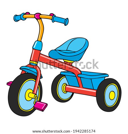 childrens bicycle vector illustration,
isolated on white background.top view