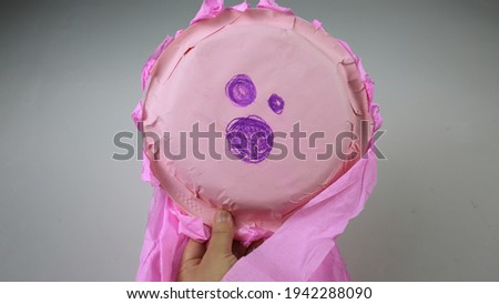 Homemade paper pink cute jellyfish doll