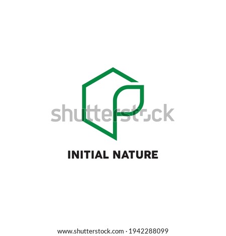 simple and minimalist logo initial nature