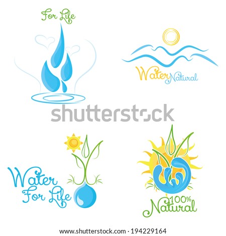 Vector Set Of Abstract Nature Icons Isolated 