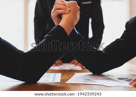 The concept of fighting business and business competitors. Mediation. Royalty-Free Stock Photo #1942339243