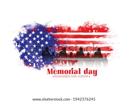 Memorial Day with lettering "In REMEMBER AND HONOR