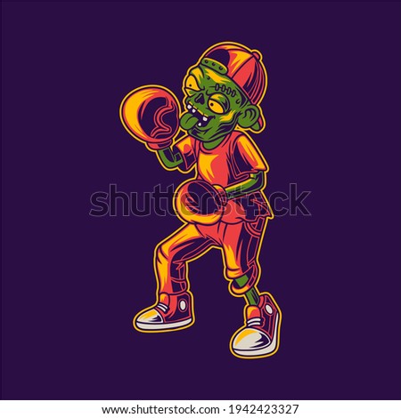 t shirt design Zombies are ready to hit boxing illustration