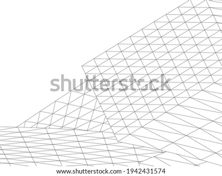 Abstract background of modern architecture 3d