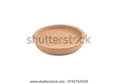 Selective focus image of wooden plate isolated in white background. Noisy effect and slightly blur. 
