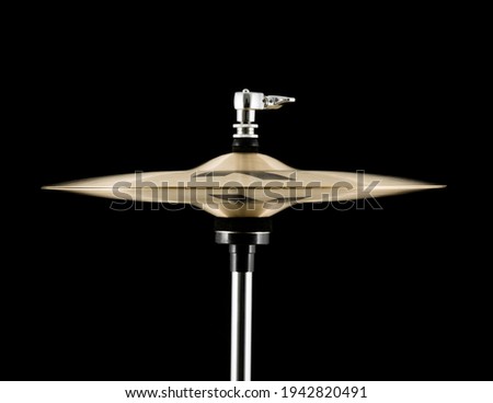 Hi-hat cymbals from the side isolated on black background Royalty-Free Stock Photo #1942820491