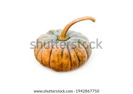 Pumpkin (Cucurbita moschata) isolated on white background. Royalty-Free Stock Photo #1942867750