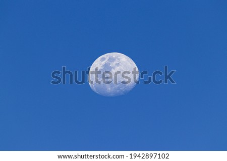 Moon of the day in the clear blue sky at Caraz