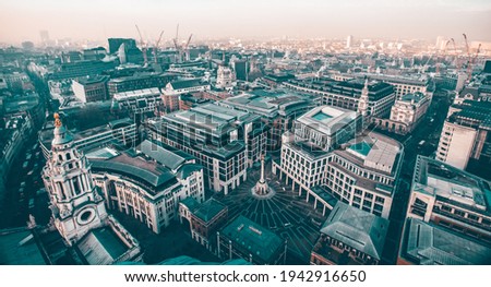 Aerial view of London, from St Paul's cathedral