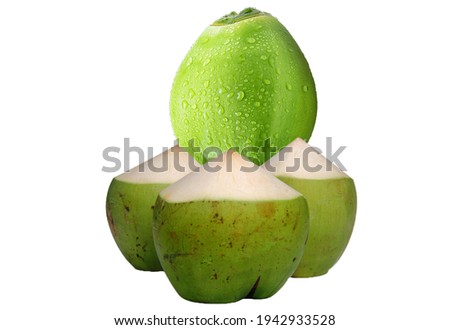 Drinking coconut water with white background picture
