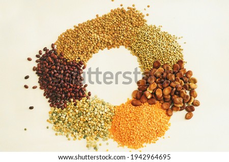 food spices herbs in a circle frame for design template            