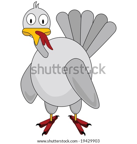 Cartoon jpeg illustration of a turkey looking lost