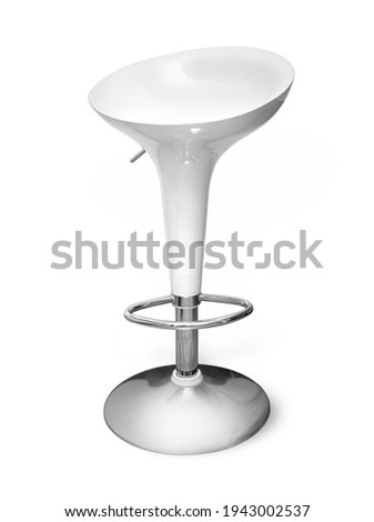 white bar stool . Bar chair. High chair. Bar interior design. with clipping path