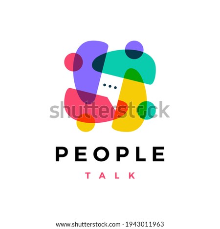 people family together human unity chat bubble logo vector icon illustration Royalty-Free Stock Photo #1943011963