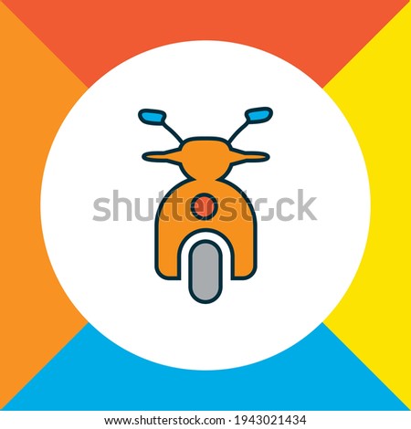 Scooter icon colored line symbol. Premium quality isolated moped element in trendy style.