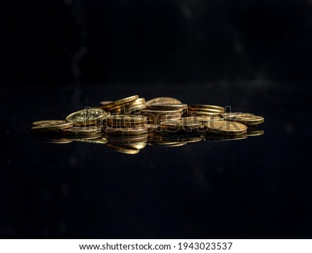 Russian coin ten rubles on a black background