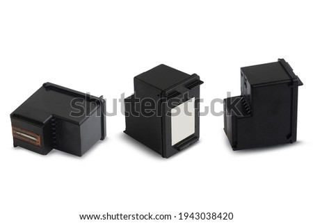 Ink cartridges for the printer on a white background,with clipping path Royalty-Free Stock Photo #1943038420