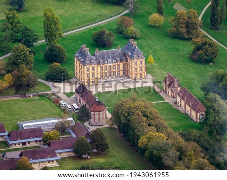 aerial view of a beautiful castle