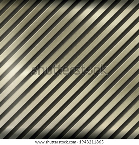 Light metal background with golden highlights, corrugated texture - Vector illustration