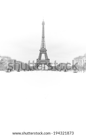 paris under the snow- Eiffel tower