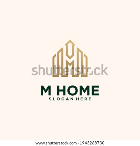 Set creative letter m building , m home  real estate logo template