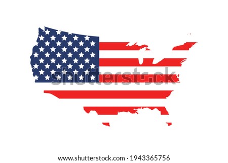 usa flag patriotic in map