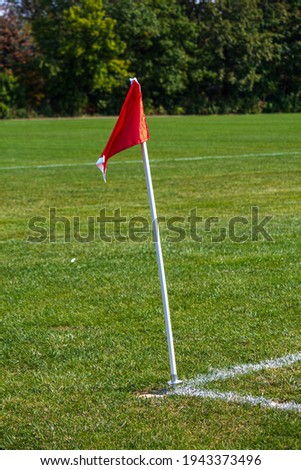 Soccer Field Corner Kick Red Flag