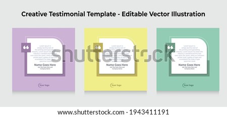Creative Testimonial Templates - Editable Vector Illustration Royalty-Free Stock Photo #1943411191