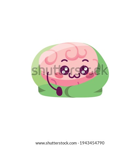 Brain cartoon wrapped in a blanket - Vector