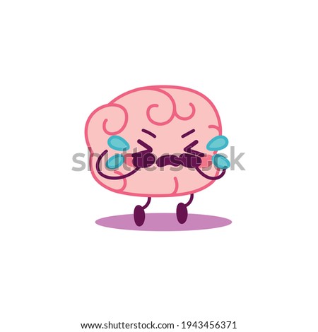 Isolated crying brain cartoon - Vector illustration design