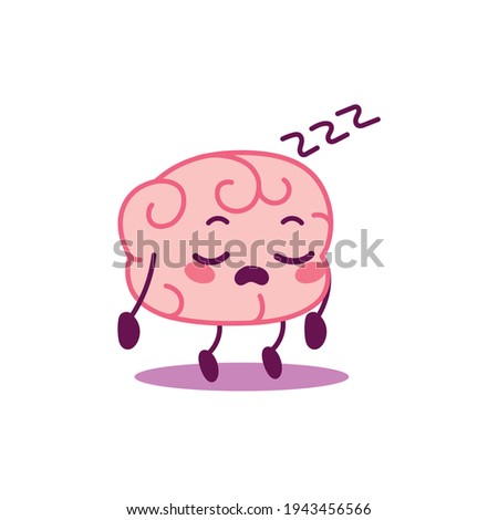Isolated sleeping brain cartoon - Vector illustration design