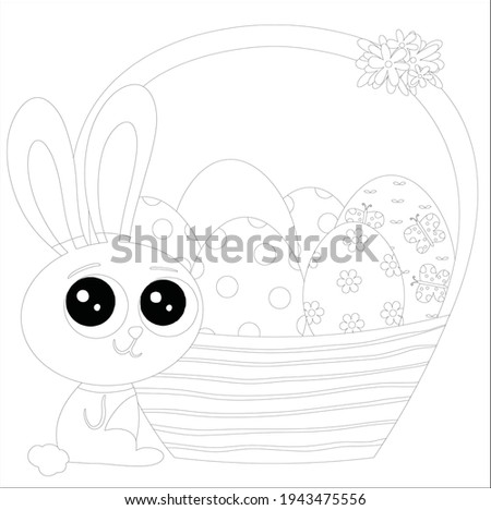 Easter Basket Coloring Page! Easter Bunny, Easter Egg.