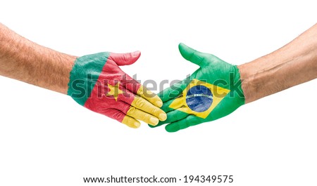  Handshake Cameroon and Brazil