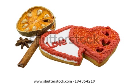Valentine cookies with cinnamon