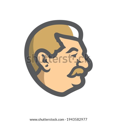 Georgian men head Vector icon Cartoon illustration