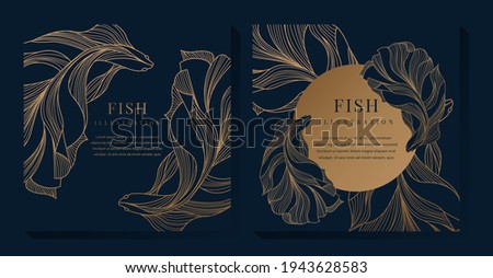 Golden Beta Fish Illustration Template