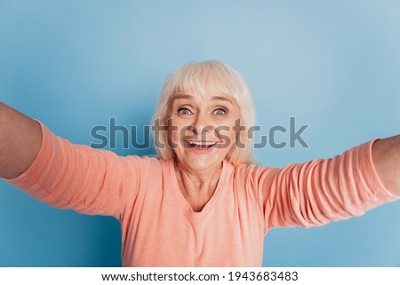 Senior old woman take selfie