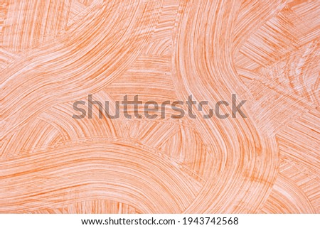 Abstract art background light orange and white colors. Watercolor painting on canvas with coral strokes and splash. Acrylic artwork on paper with brushstroke curly pattern. Texture backdrop.
