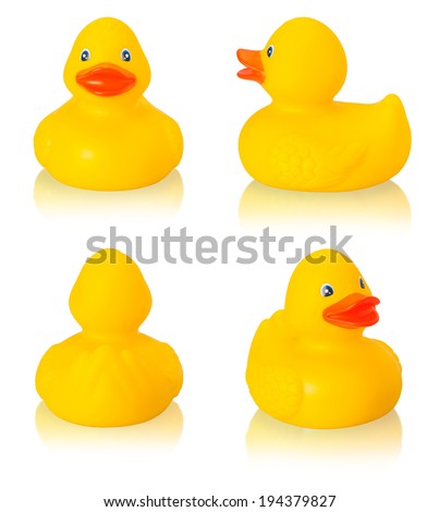 Toy rubber duck isolated on white
