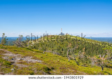 View of The Rukatunturi hill and skiing resort, Ruka, Kuusamo, Finland