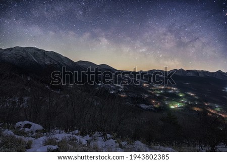 This is the Photography of the starlit sky in Nagano prefecture, Japan.