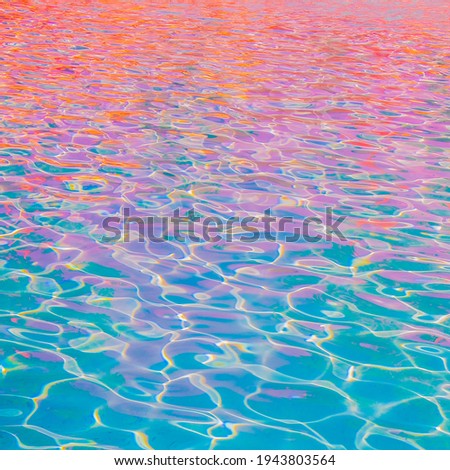 Minimalist wallpaper Blue pink vaporwave swimming pool relax water. Vacation dreams  time concept Royalty-Free Stock Photo #1943803564