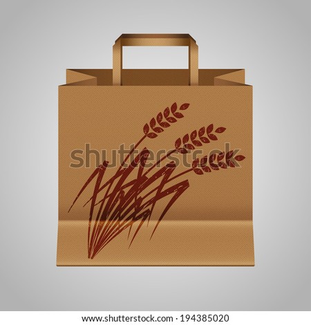 Textured blank paper bag with natural logo