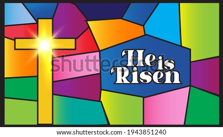 He is Risen cross vector illustration
