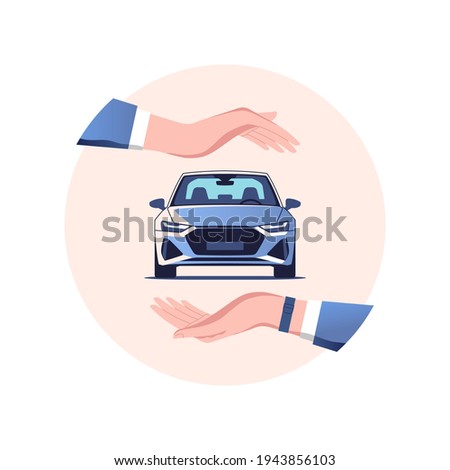 Сar insurance  concept. Safety and security service. Vector illustration.