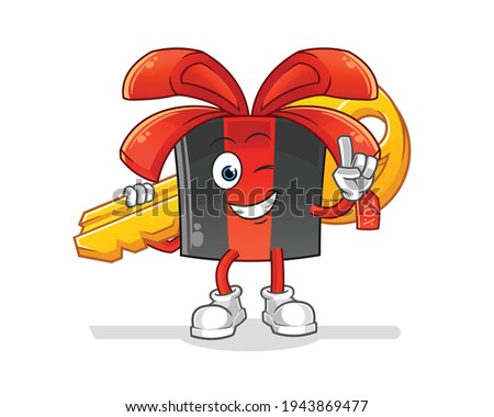 black friday carry the key mascot. cartoon vector