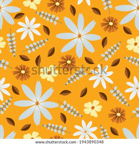 Autumnal meadow - floral seamless pattern