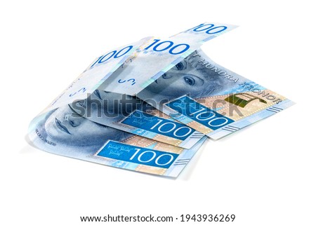 Swedish krona, the currency of Sweden.money concept. 100. 20 Royalty-Free Stock Photo #1943936269