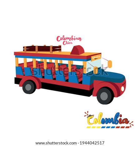 Isolated colombian chiva bus. Colombian culture - Vector illustration