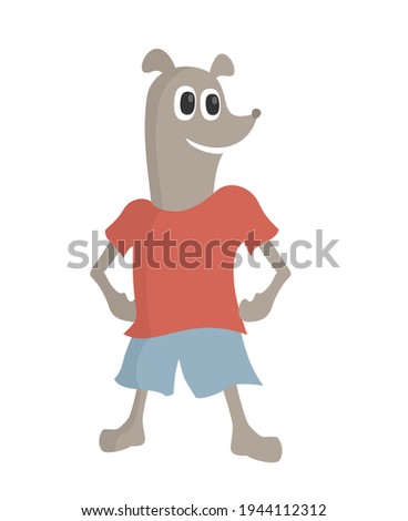 Design of funny dog with clothes